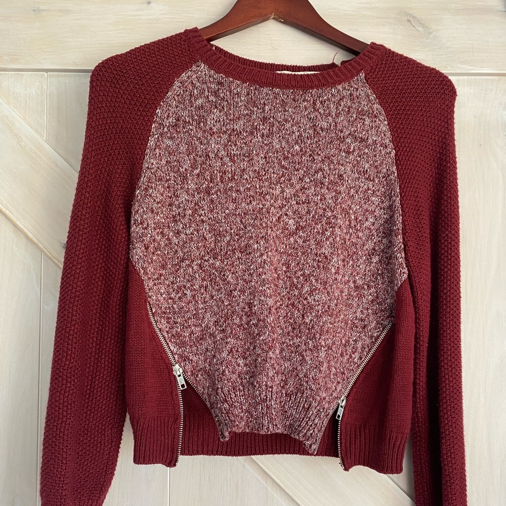 Semi-cropped Maroon Sweater